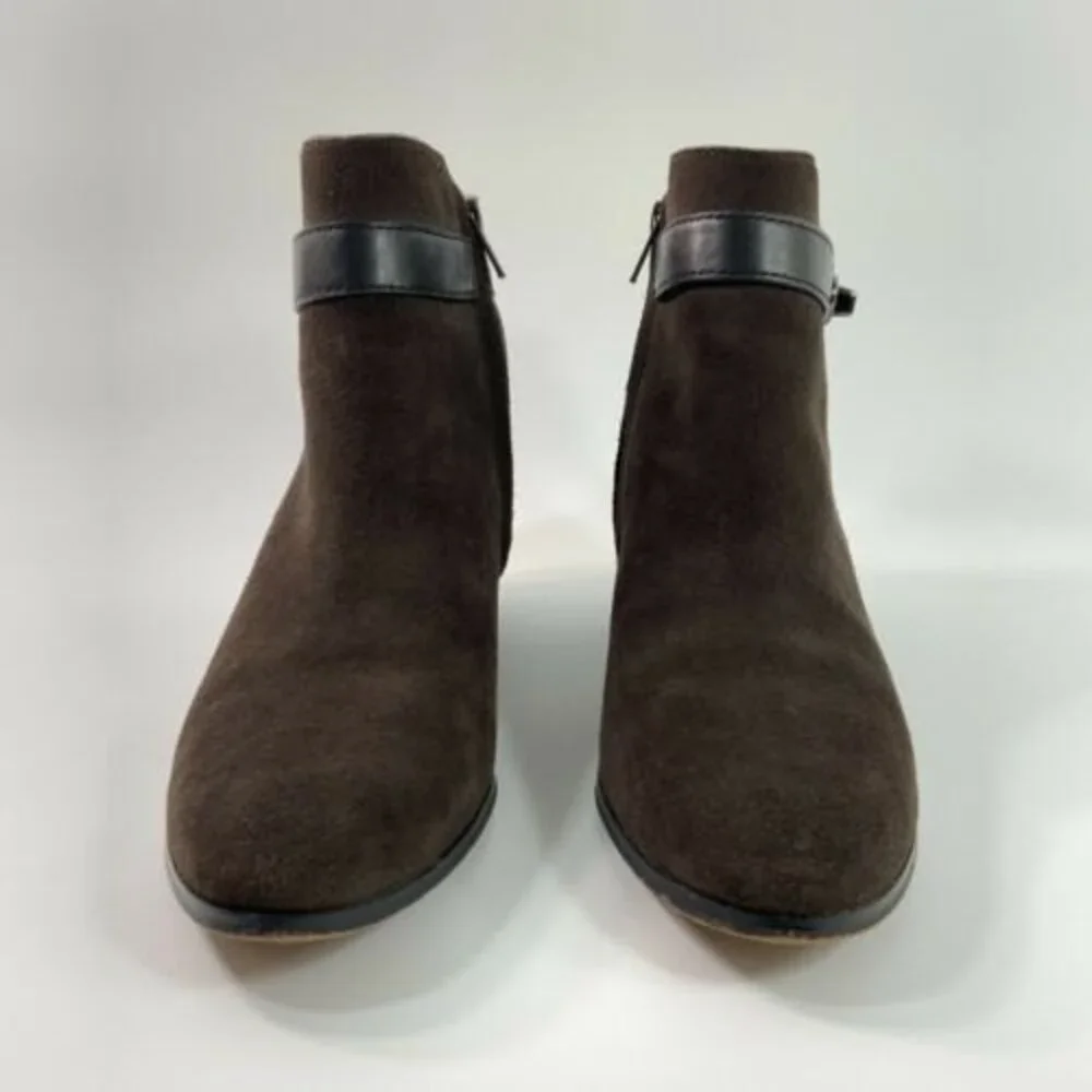 Coach Suede Signature Coach Lock Harness Block Heel 8.5